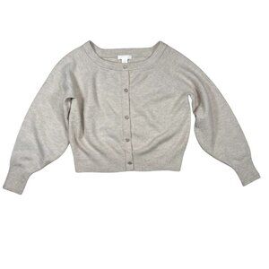 H&M Medium Rhinestone Sweater Party Office Cream Shimmer